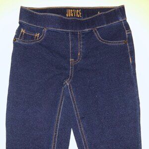 Justice not Walmart girls stretch mid rise indigo jeans size 12 slim